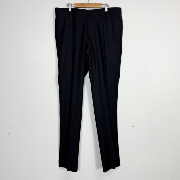 NEW Ted Baker London Pants Mens 35 R Black Roger Patterned Dress Pant NWOT - Picture 1 of 9
